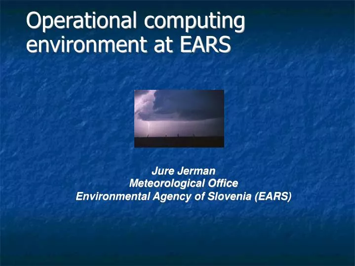 jure jerman meteorological office environmental agency of slovenia ears