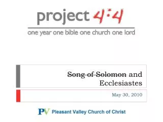 Song of Solomon and Ecclesiastes