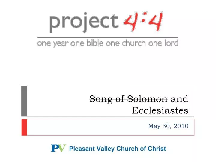song of solomon and ecclesiastes