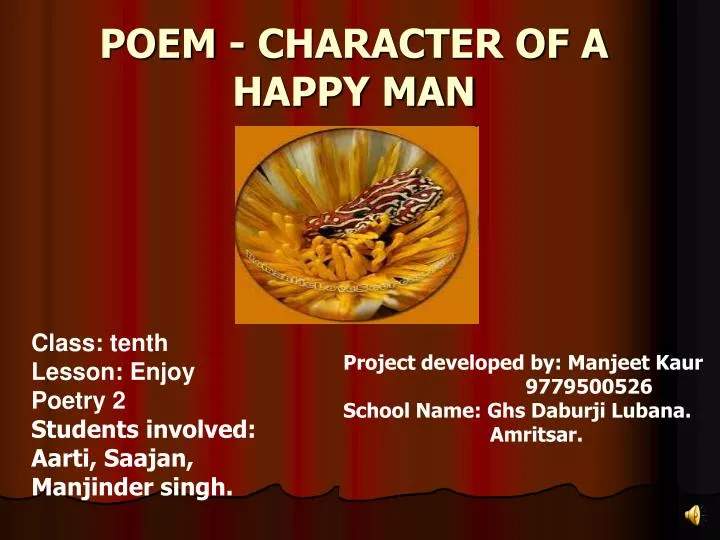 poem character of a happy man