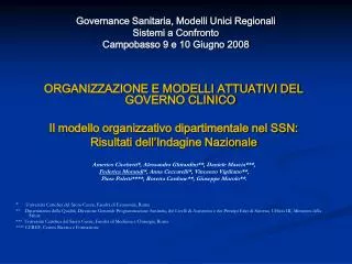 PPT - Il Sistema Sanitario Italiano Modelli Regionali A Confronto ...