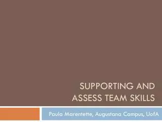 Supporting and Assess Team Skills