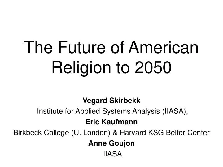 the future of american religion to 2050