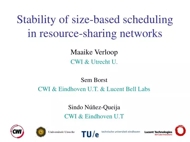 stability of size based scheduling in resource sharing networks