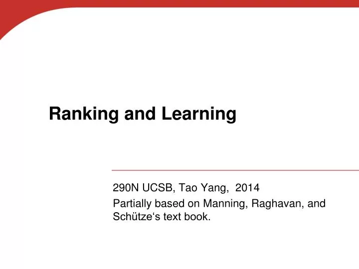 ranking and learning
