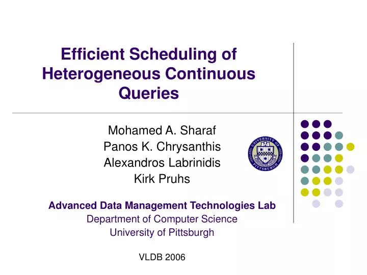 efficient scheduling of heterogeneous continuous queries