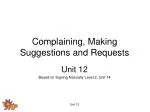 Complaining, Making Suggestions and Requests - slide 1