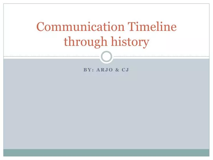 communication timeline through history