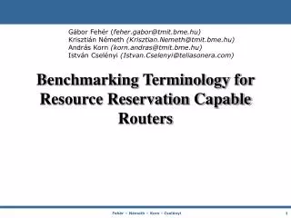 Benchmarking Terminology for Resource Reservation Capable Routers