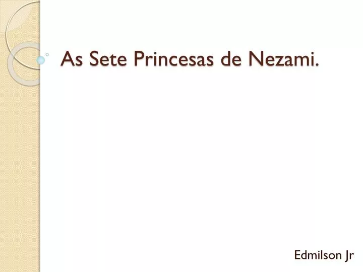 as sete princesas de nezami