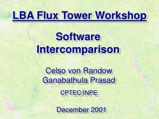LBA Flux Tower Workshop