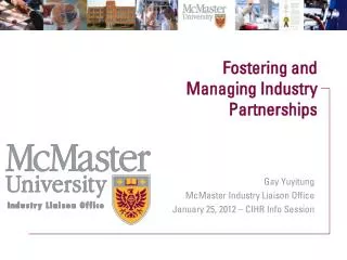 Fostering and Managing Industry Partnerships