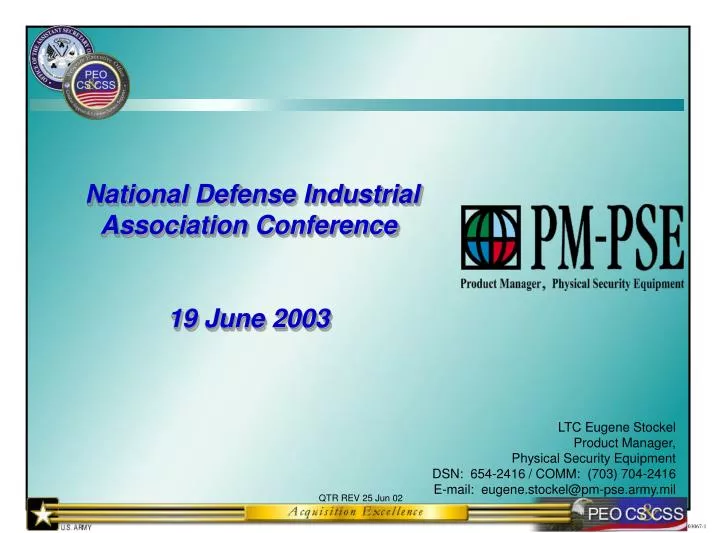 national defense industrial association conference 19 june 2003