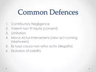 Common Defences