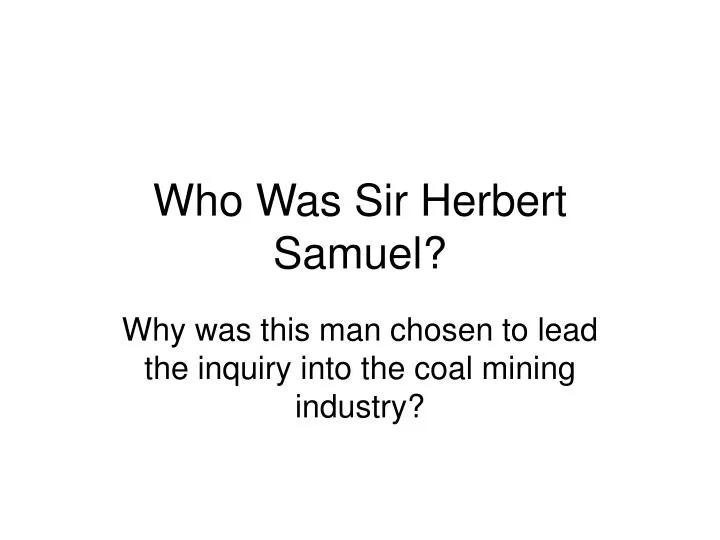 who was sir herbert samuel