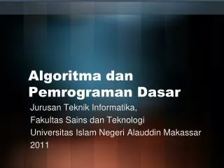 algoritma dan pemrograman dasar