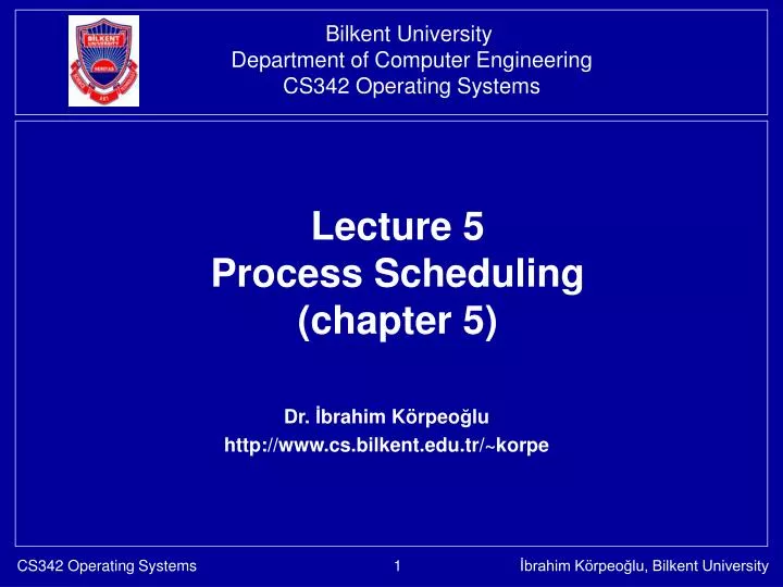 lecture 5 process scheduling chapter 5