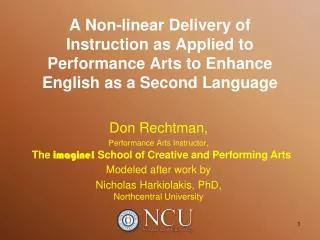 Don Rechtman, Performance Arts Instructor, Modeled after work by