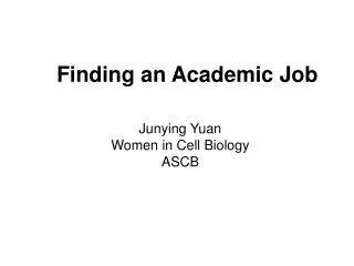 Finding an Academic Job