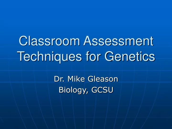classroom assessment techniques for genetics