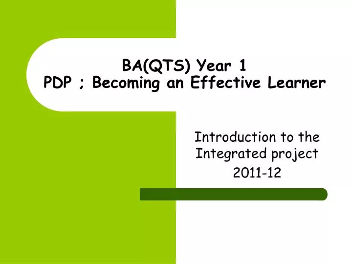 ba qts year 1 pdp becoming an effective learner