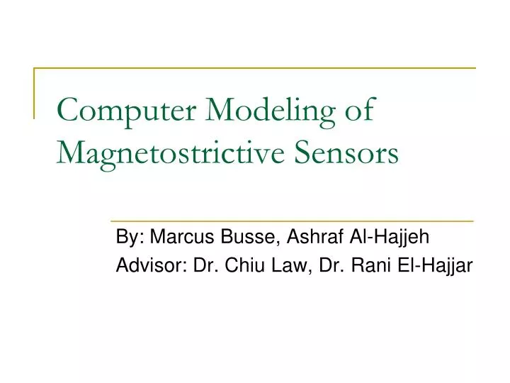 computer modeling of magnetostrictive sensors