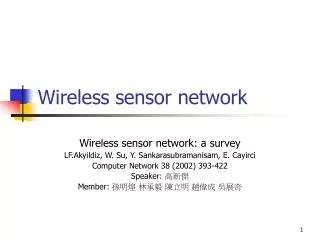 Wireless sensor network