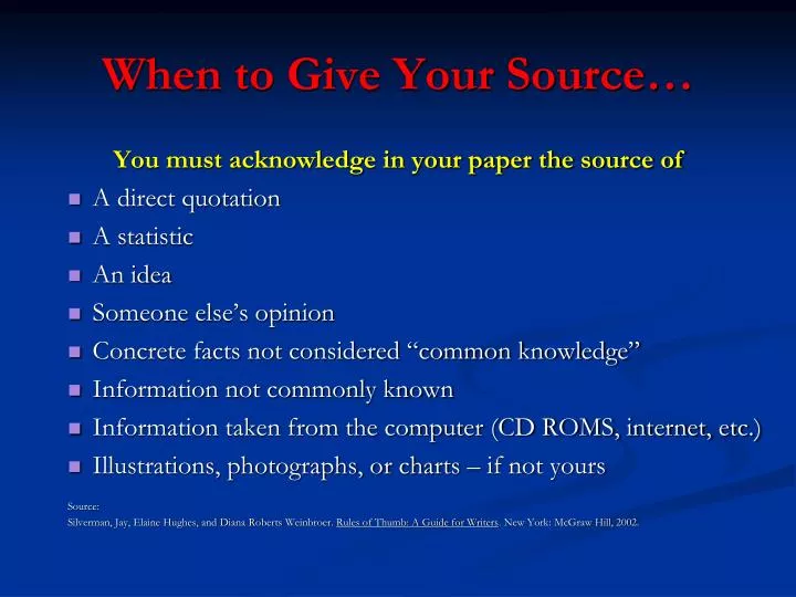 when to give your source