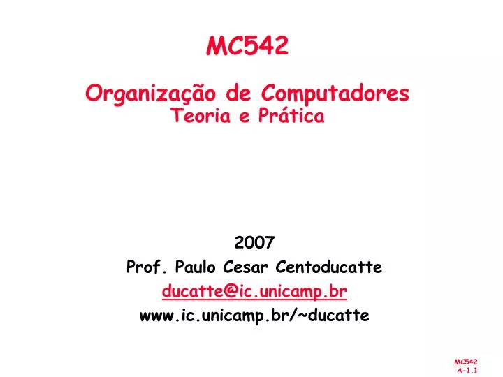 mc542 organiza o de computadores teoria e pr tica