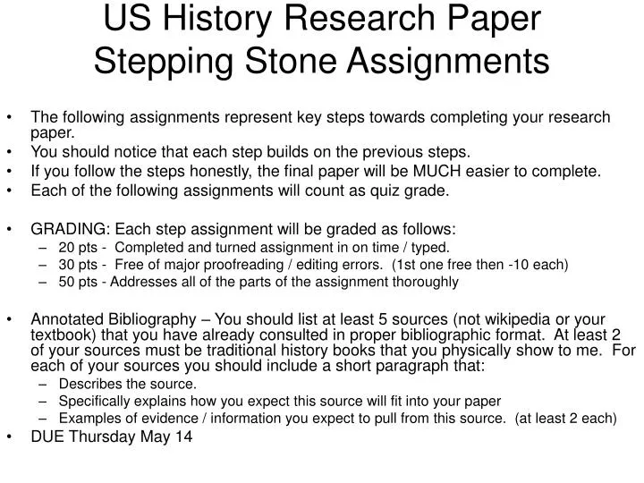 us history research paper stepping stone assignments