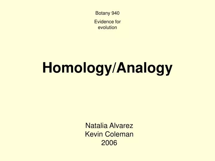 homology analogy