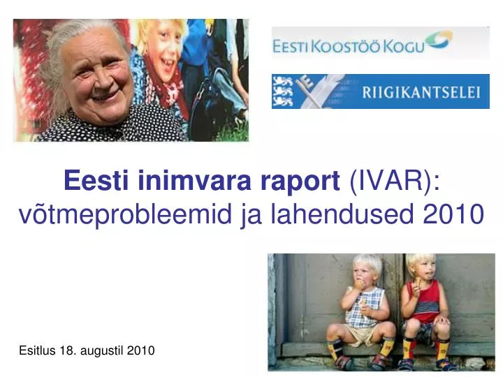 eesti inimvara raport ivar v tmeprobleemid ja lahendused 2010