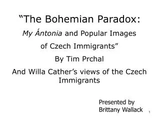 “The Bohemian Paradox: