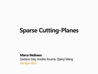 Sparse Cutting-Planes