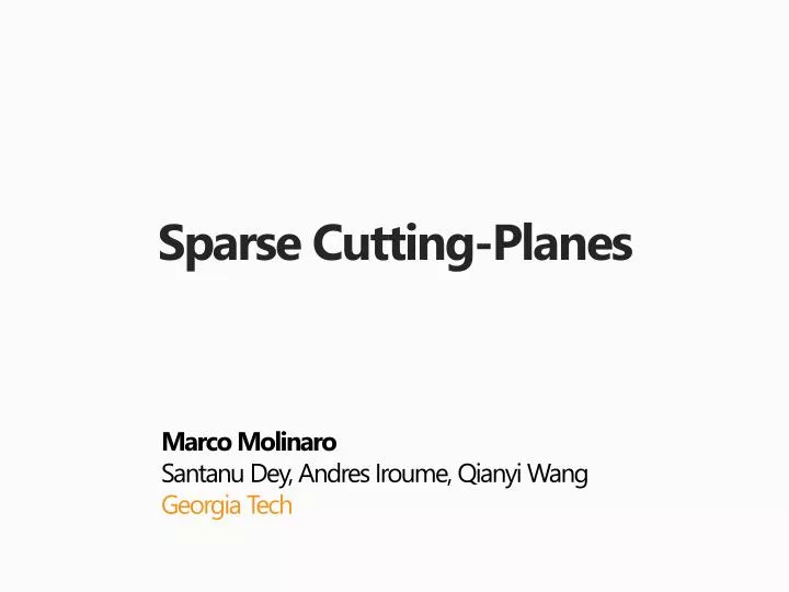 sparse cutting planes