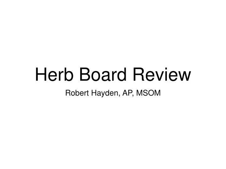 herb board review
