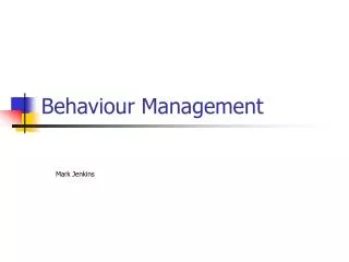 Behaviour Management