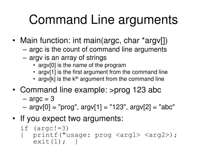 command line arguments