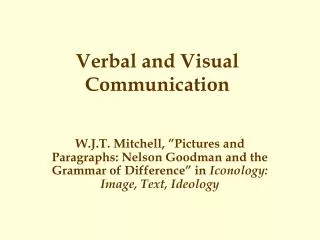 Verbal and Visual Communication