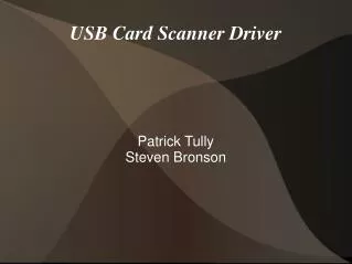 USB Card Scanner Driver
