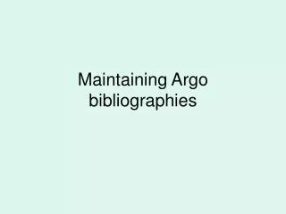 Maintaining Argo bibliographies
