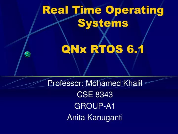 real time operating systems qnx rtos 6 1