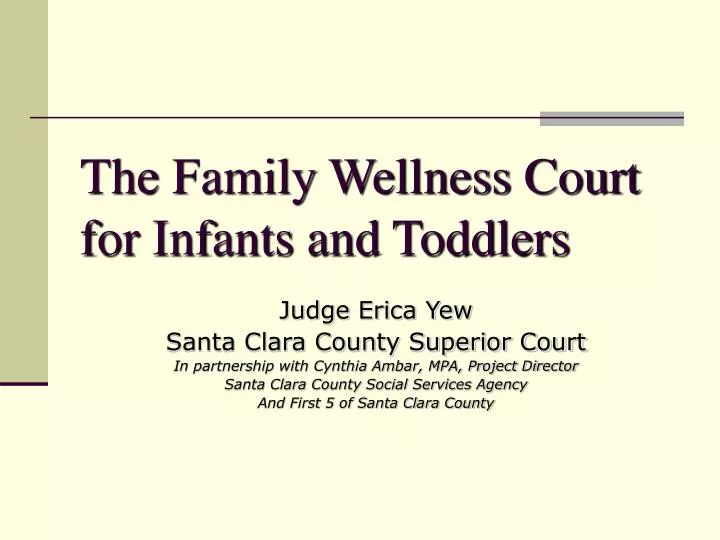 the family wellness court for infants and toddlers