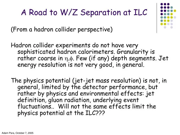 a road to w z separation at ilc