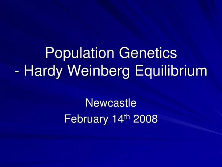 population genetics hardy weinberg equilibrium