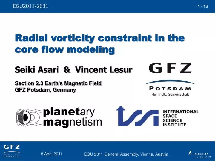 radial vorticity constraint in the core flow modeling