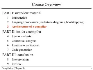 course overview
