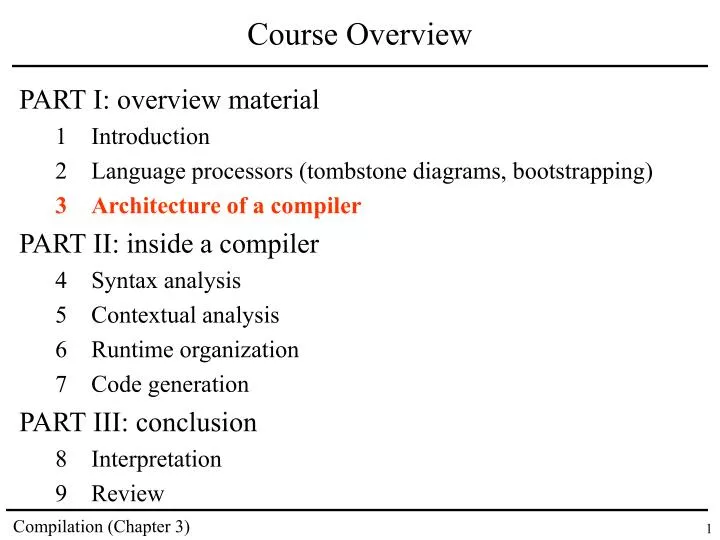 course overview