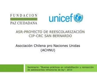 asr proyecto de reescolarizaci n cip crc san bernardo