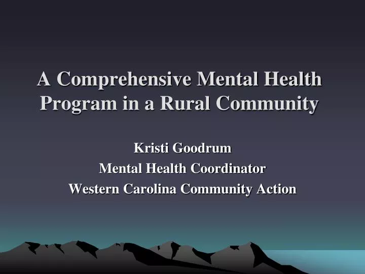 a comprehensive mental health program in a rural community